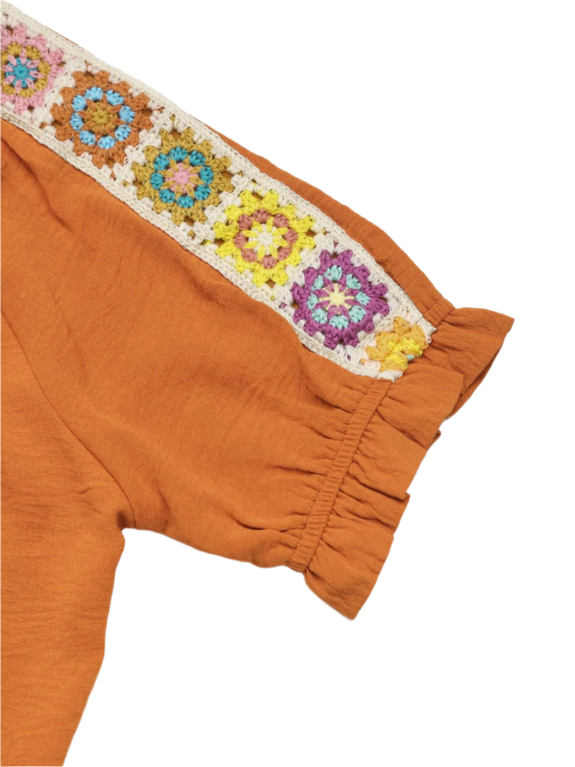 Perfee Tied Crochet Detail Short Sleeve Blouse