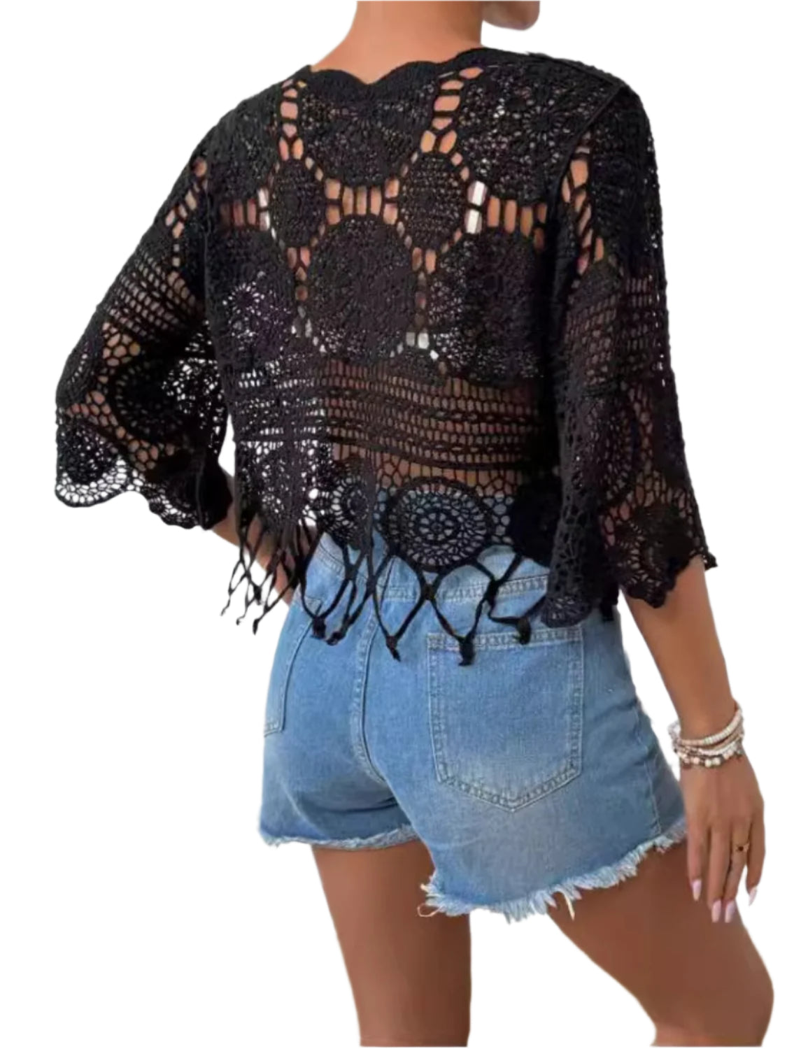 Openwork Round Neck Cover-Up