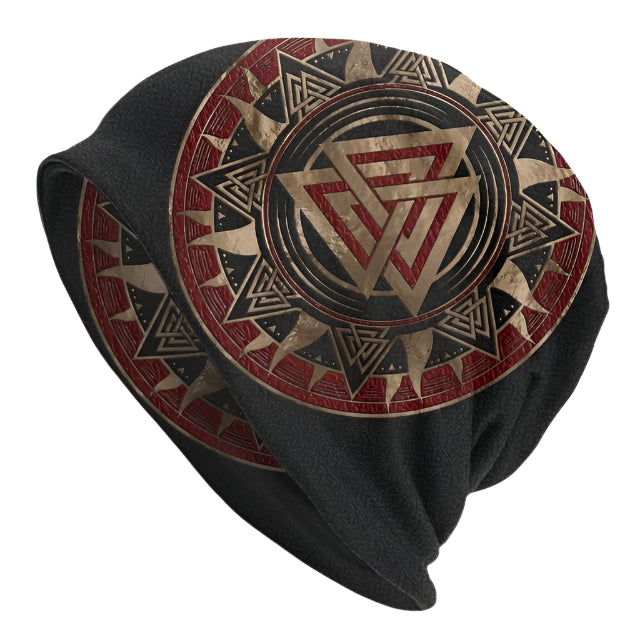 Norse Elder Futhark Runes Skull Beanie Cap