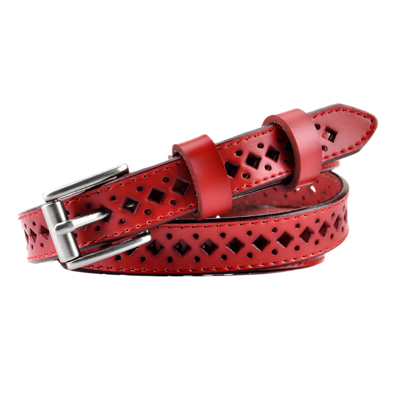 Cowhide Leather Cut Out Pattern Belt
