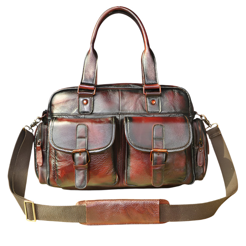 Men's Cowhide Leather Work and Travel Bag