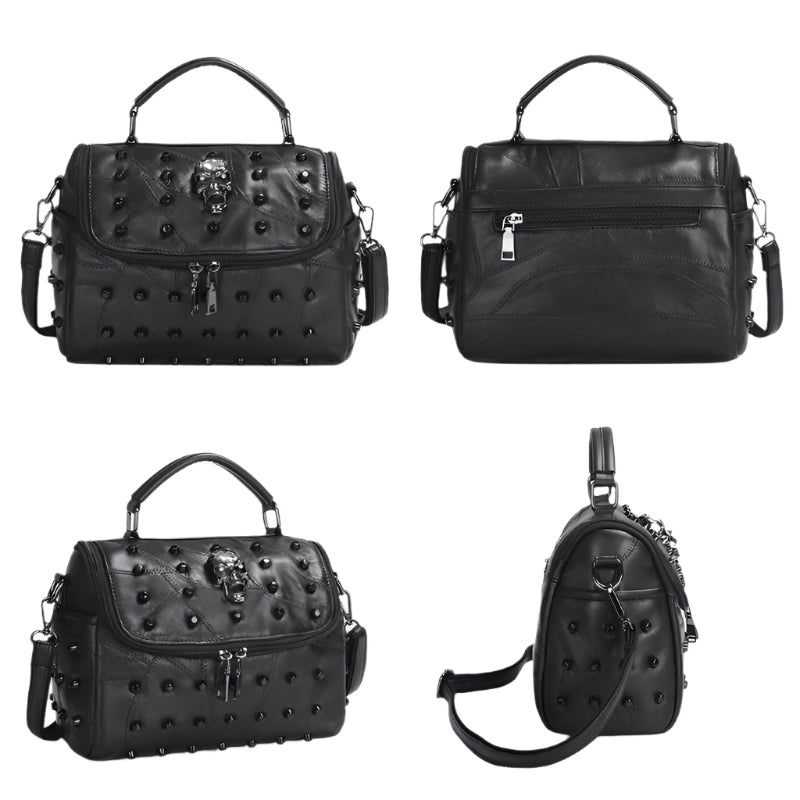 Sheepskin Skull with Studs Handbag