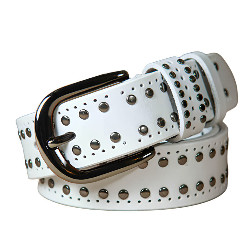 Riveted Cowhide Leather Belt