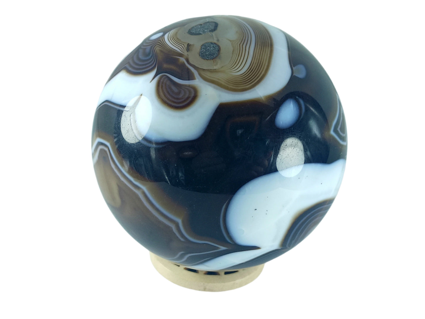 456G Black Sardonyx Crystal Sphere