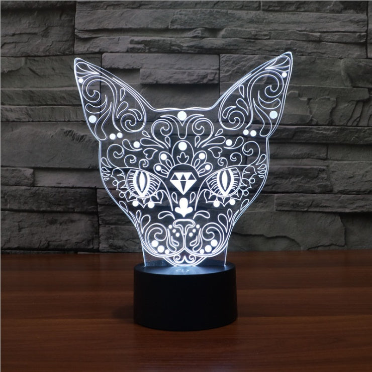 Color Changing 3D Cat LED Touch Light