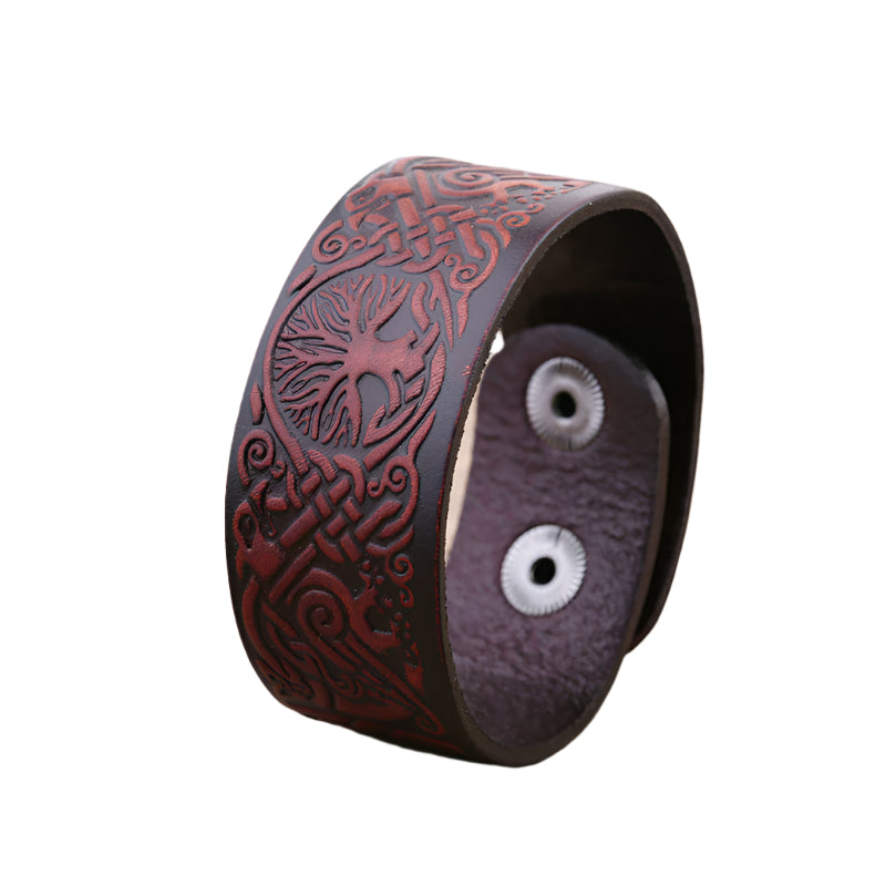 Yggdrasil Leather Cuff Bracelet