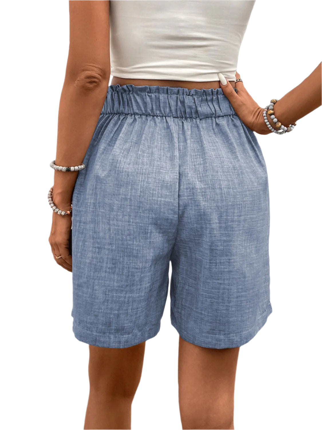 Perfee Frill Shorts with Pockets