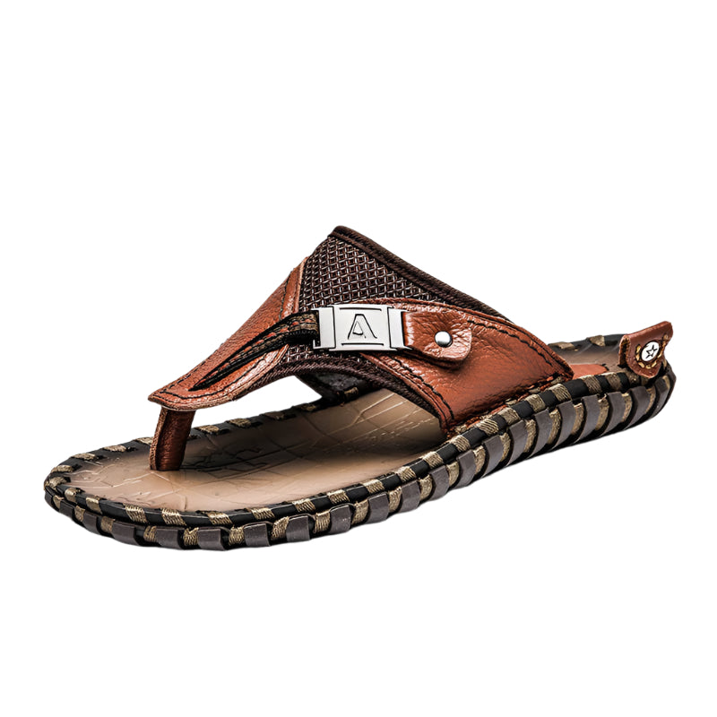 Hand Sewn Cowhide Leather Men's Flip Flop