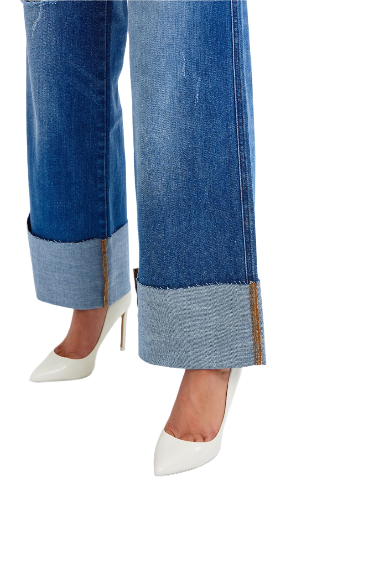 Judy Blue Full Size Distressed High Waist Wide Leg Jeans