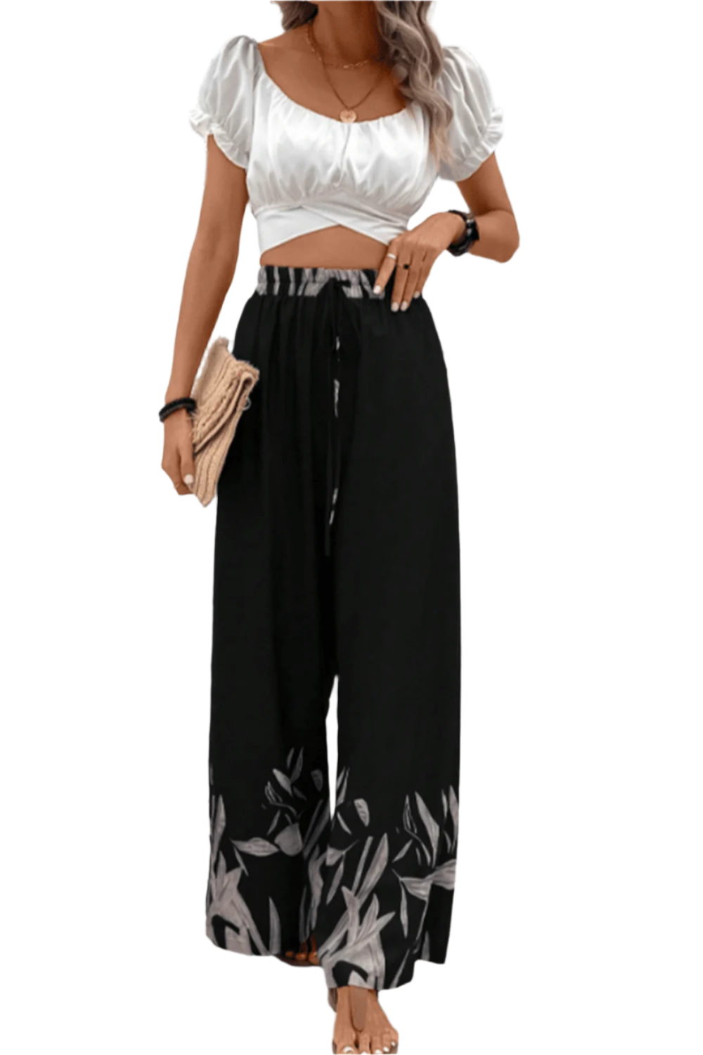 Honey Drawstring High Waist Relax Fit Long Pants