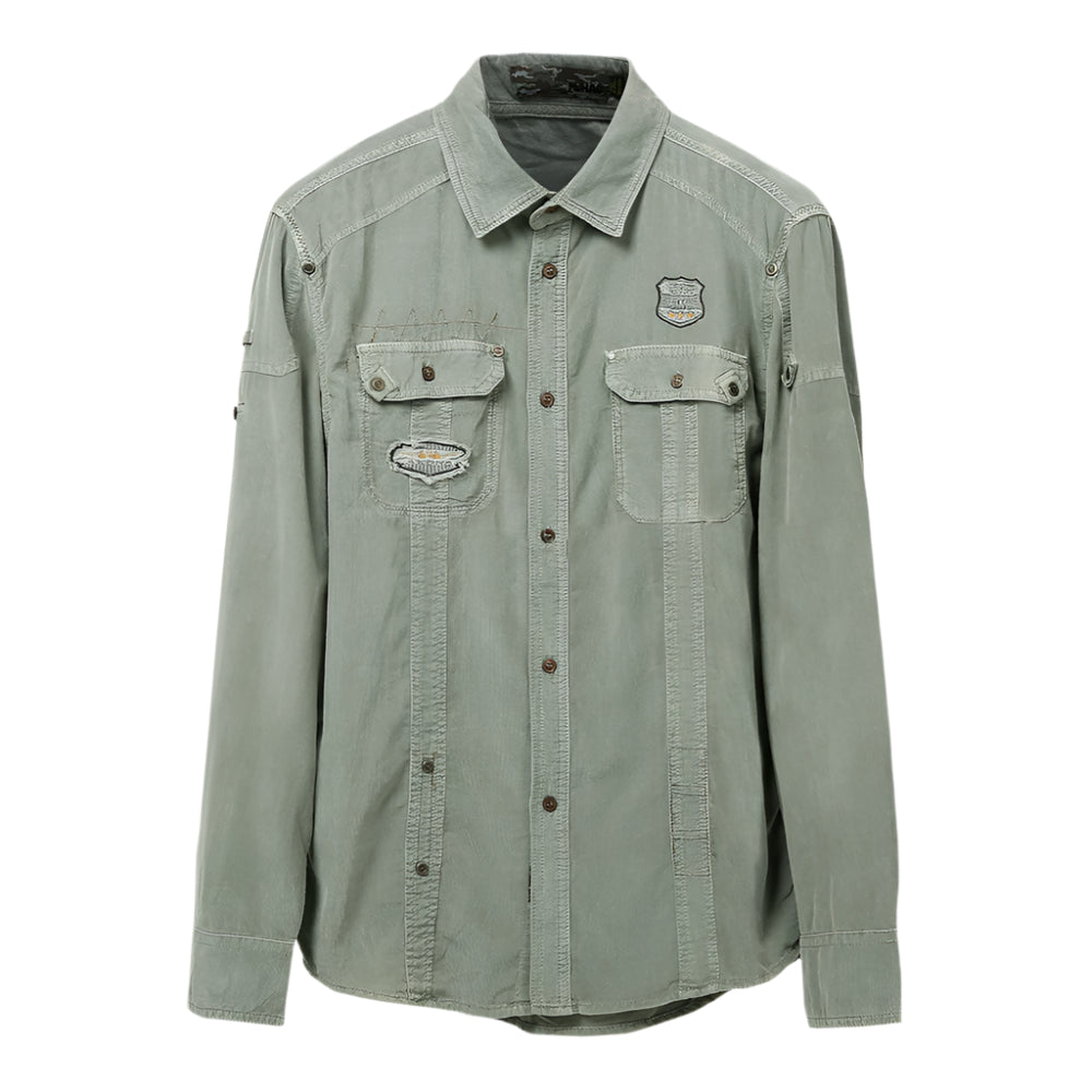 Men's Cotton Tooling Button Down Shirt