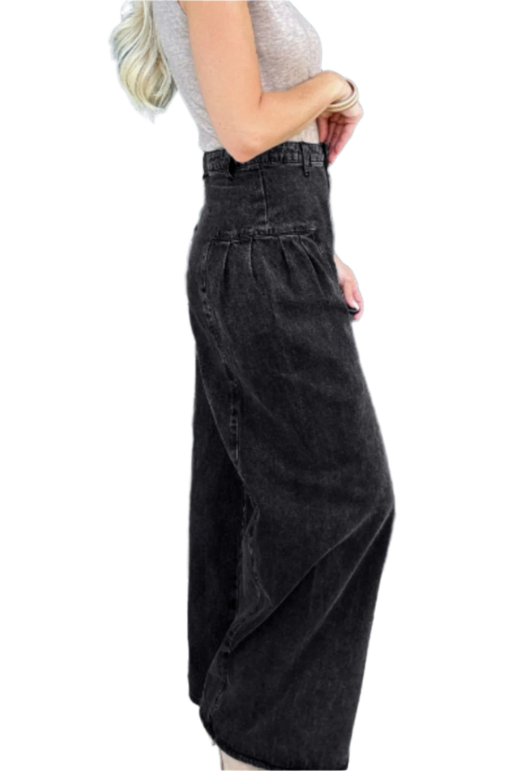High Rise Wide Leg Jeans with Pockets
