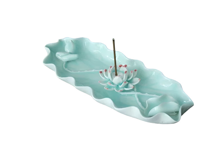 Ceramic Lotus Big Tray Incense Burner