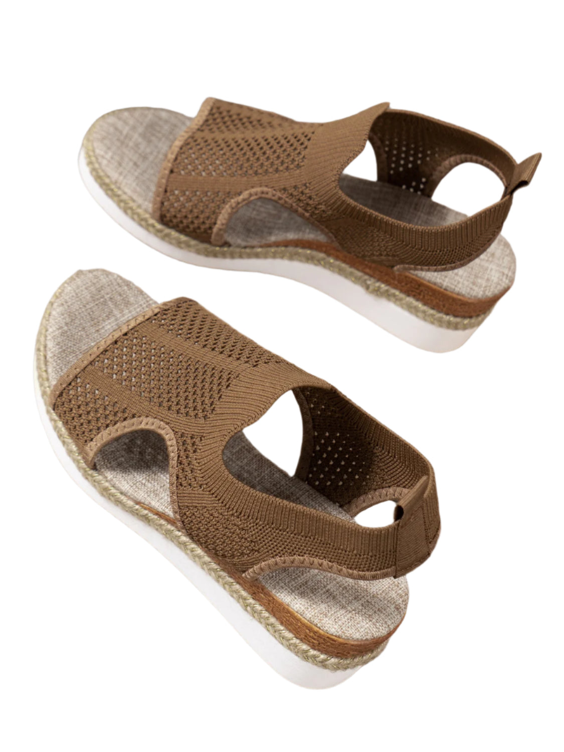 Open Toe Woven Wedge Sandals