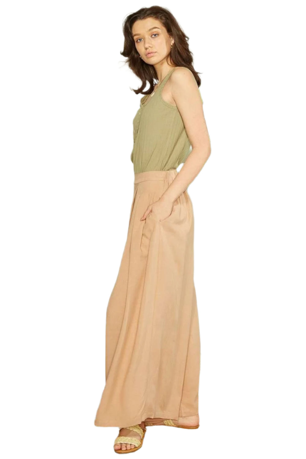 Mittoshop Wrap Pleating Detail Wide Leg Pants