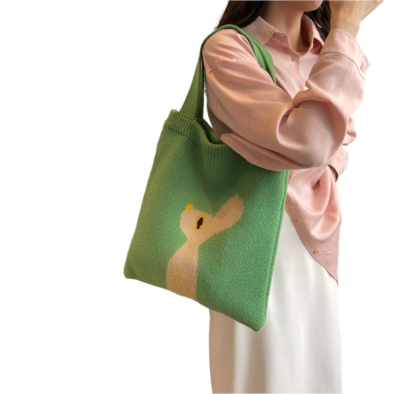 Knitted Rabbit Tote
