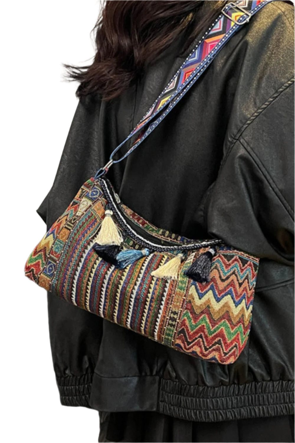 Tassel Adjustable Strap Shoulder Bag