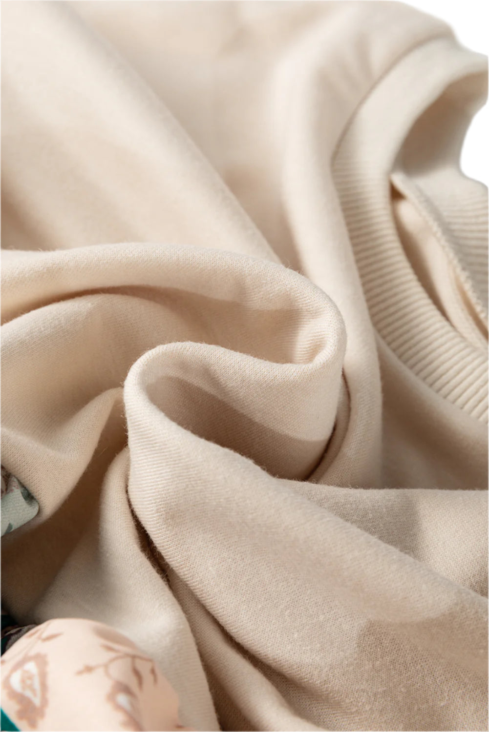 Printed Round Neck Long Sleeve Blouse