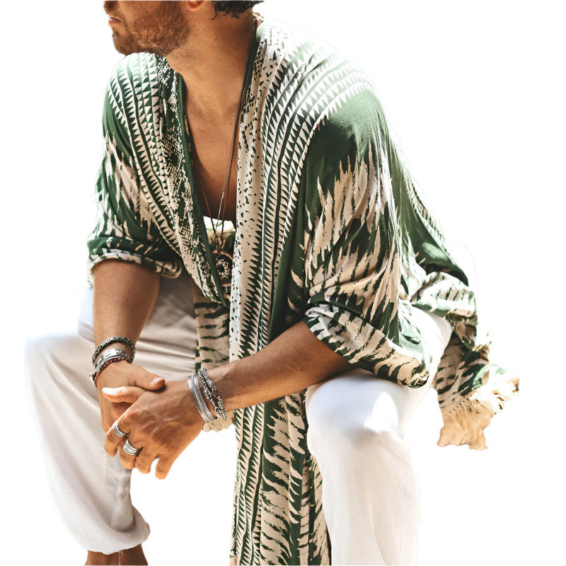 Men's Printed Shawl Beach Cover Up