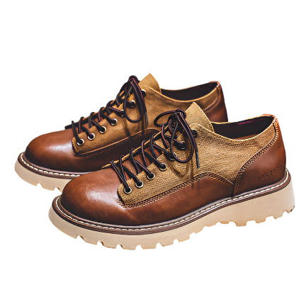Men's Cowhide Suede Casual Lace Up Shoes