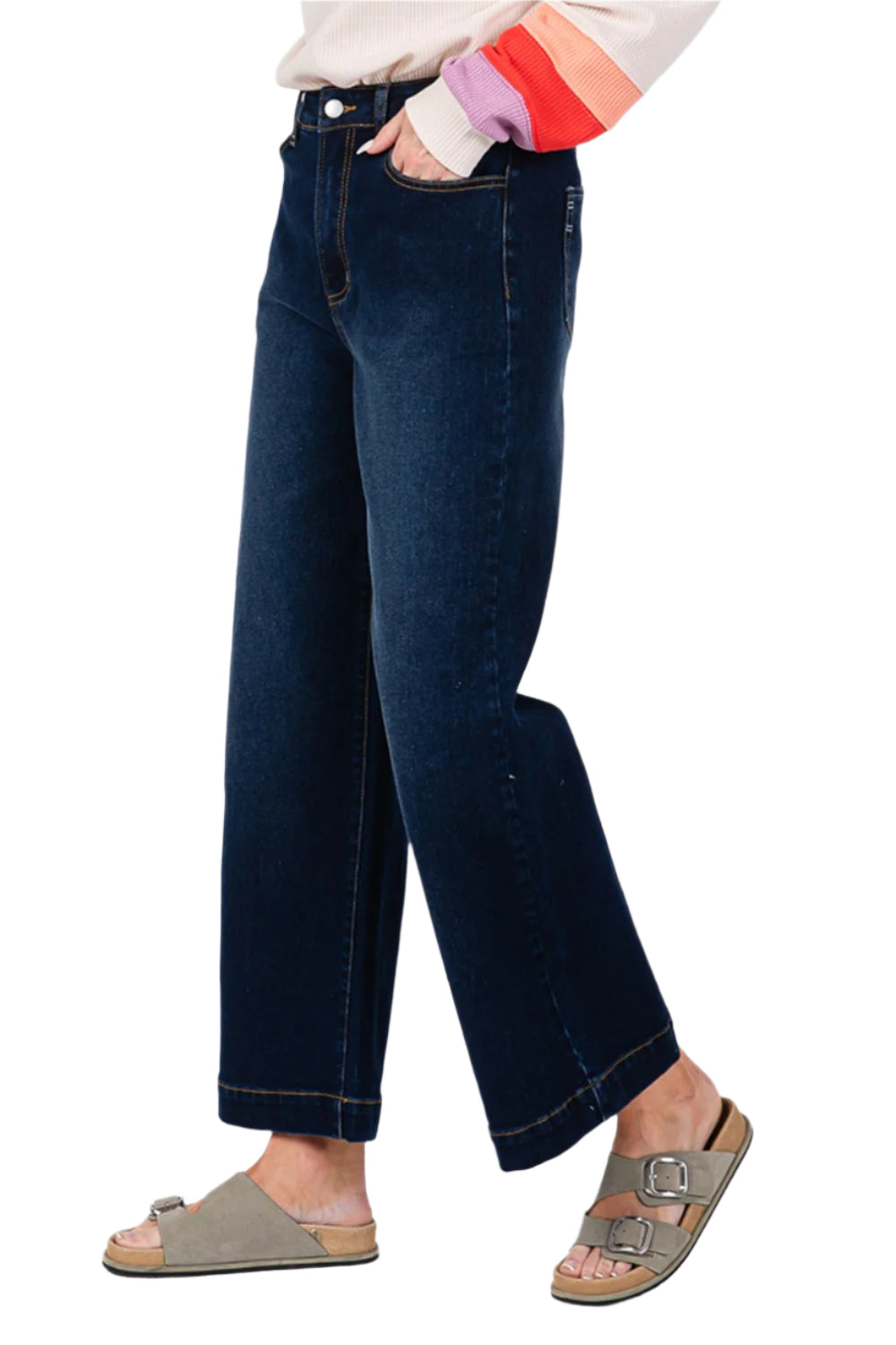 SAGE + FIG High Waist Wide Leg Jeans