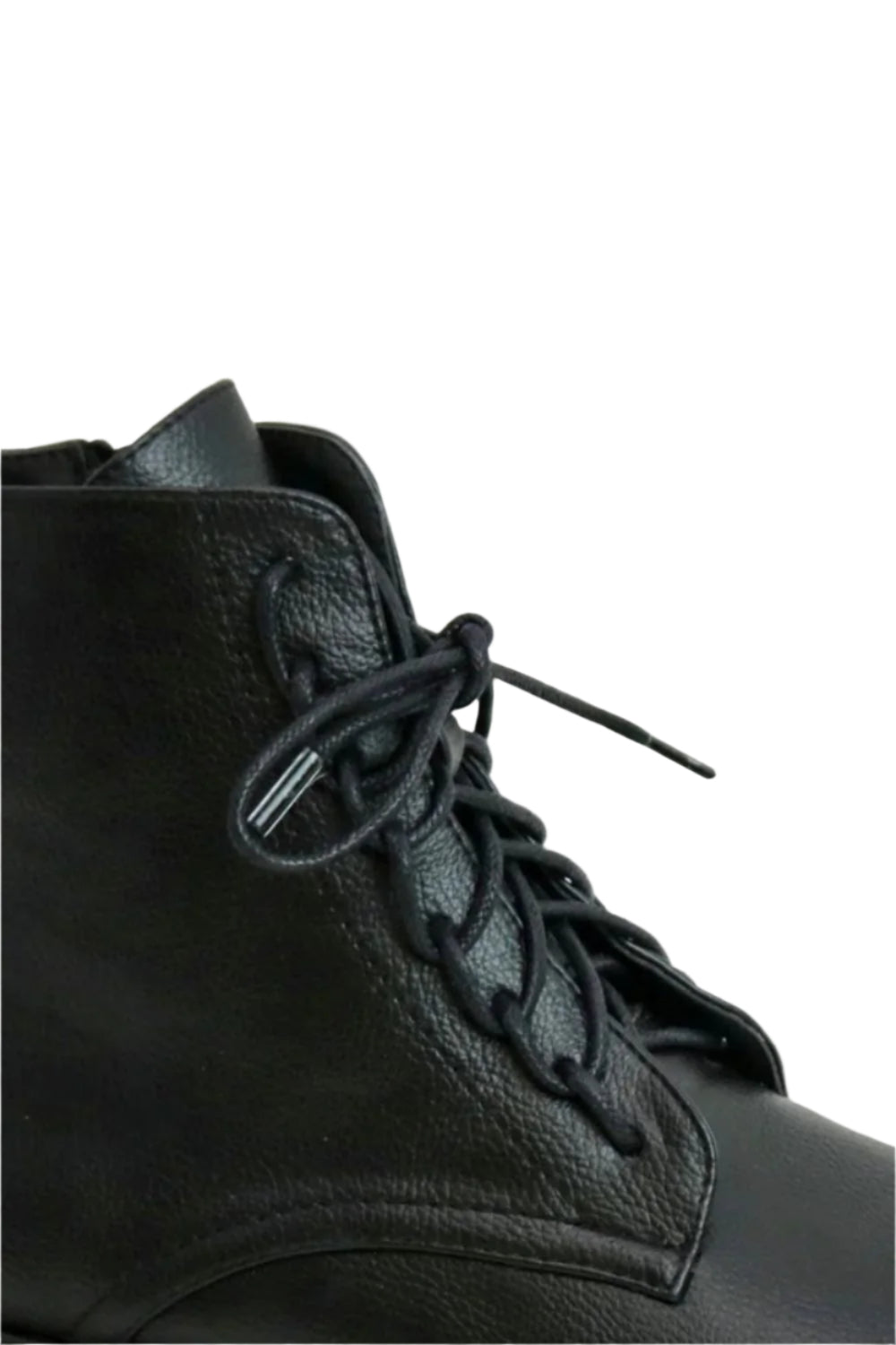 Beast Fashion Faux Leather Lace-Up Boots with Side Zipper