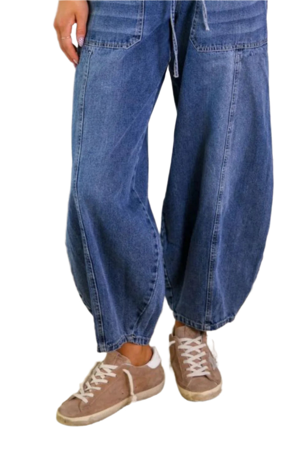 Drawstring Jeans with Pockets