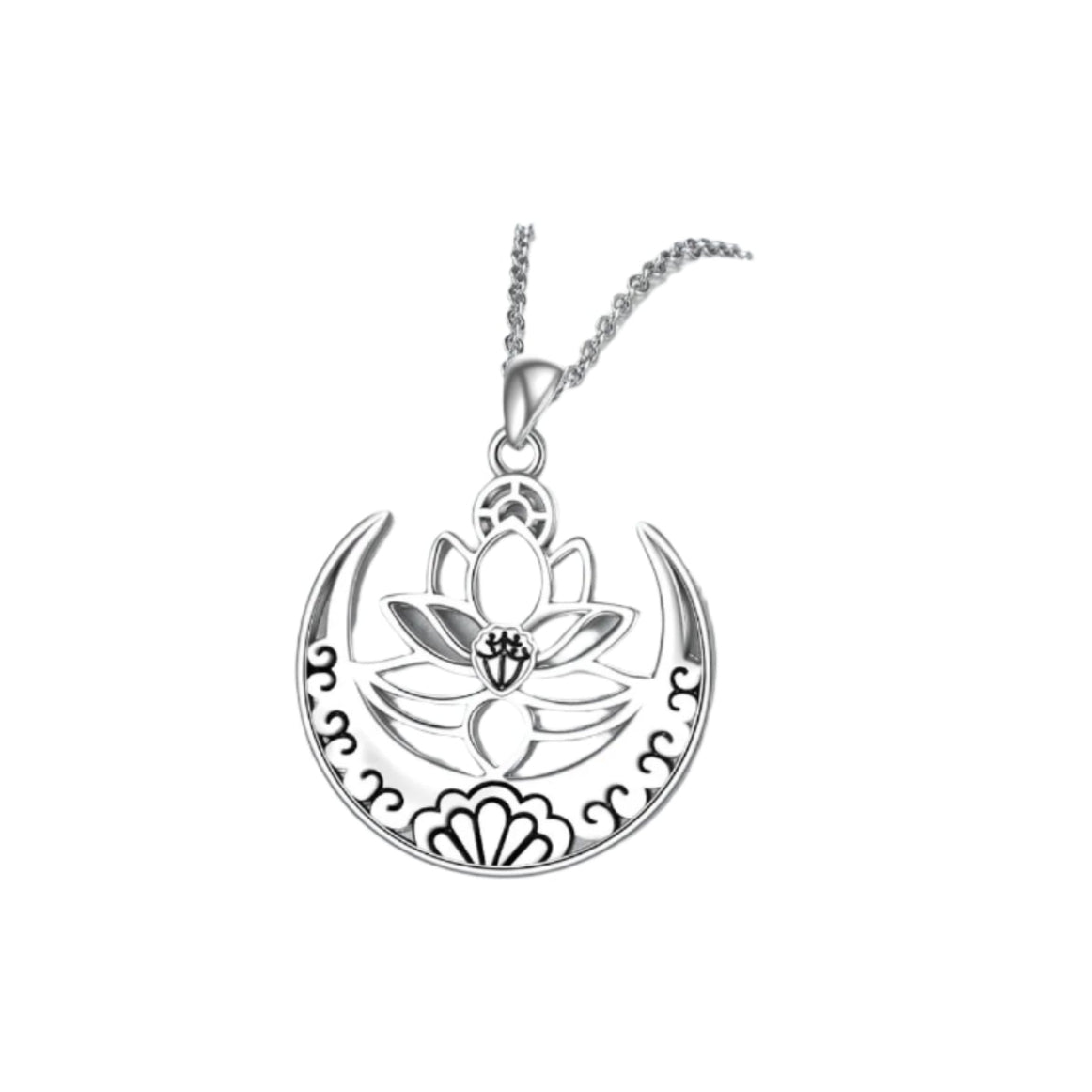 Lotus Flower 925 Sterling Silver Necklace