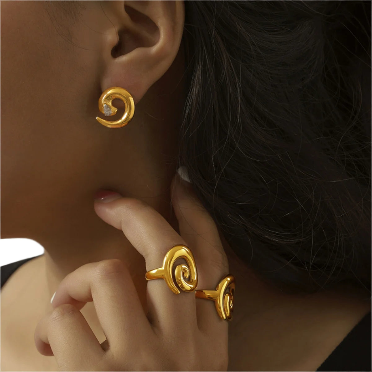 Titanium Steel Journey Spiral Ring