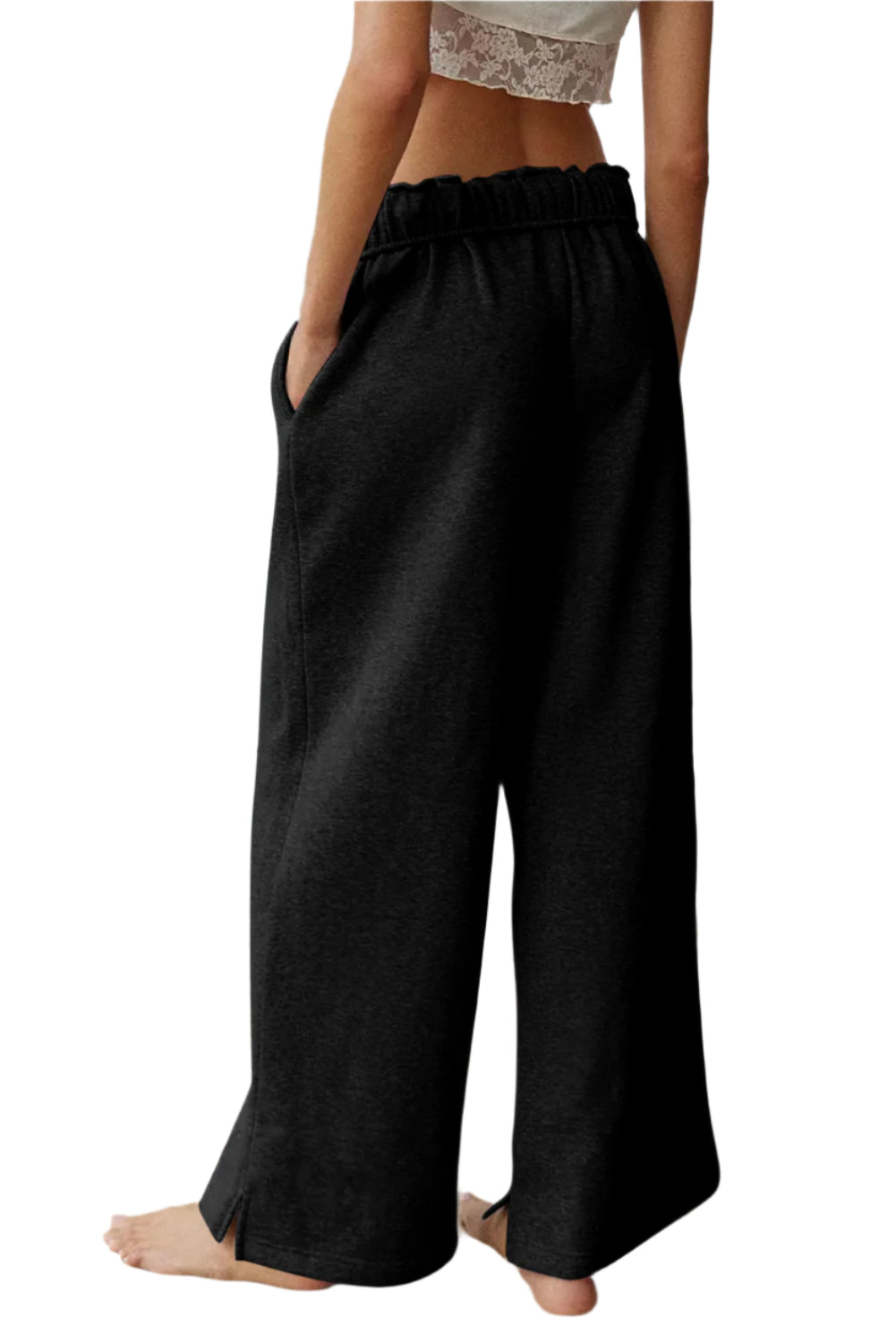Drawstring Wide Leg Active Pants