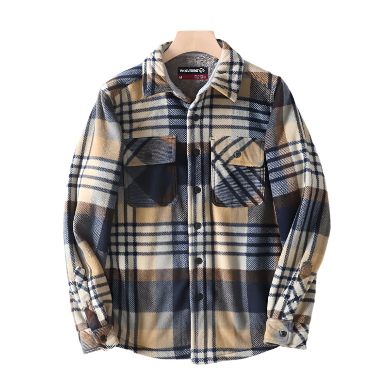 Plaid Flannel Long Sleeve Button Down Collard Shirt