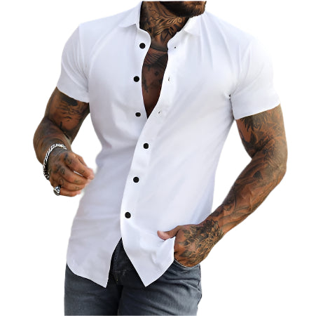 Men's Solid Color Short Sleeve Shirt