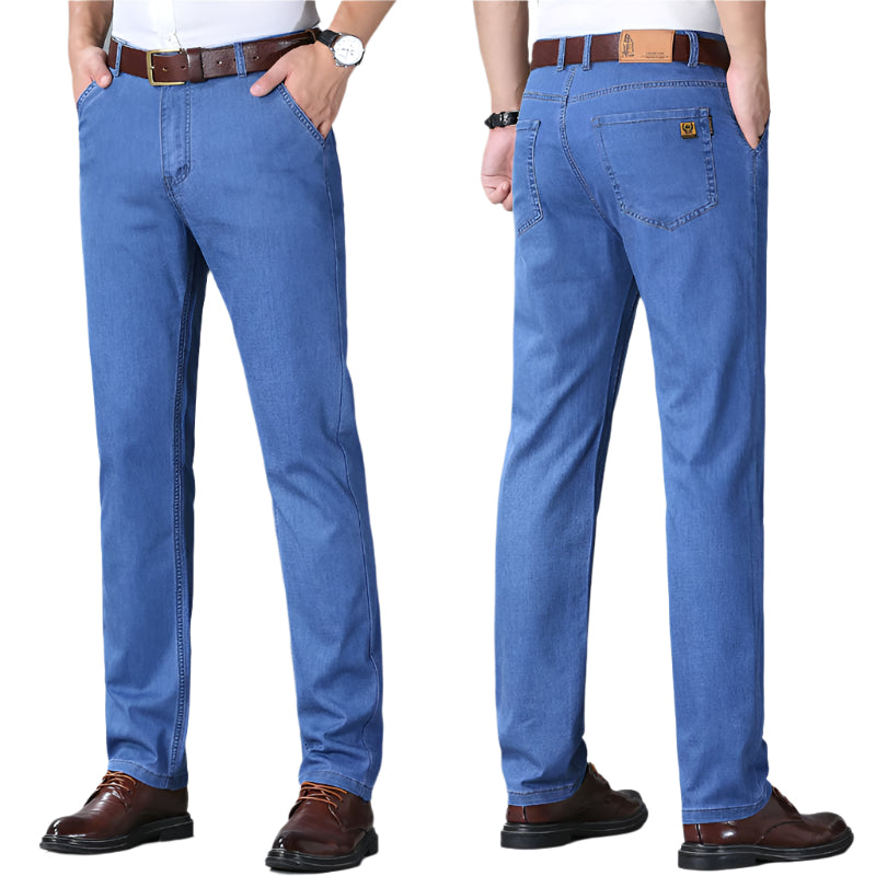 Men's Cotton Mid-high Waist Jeans