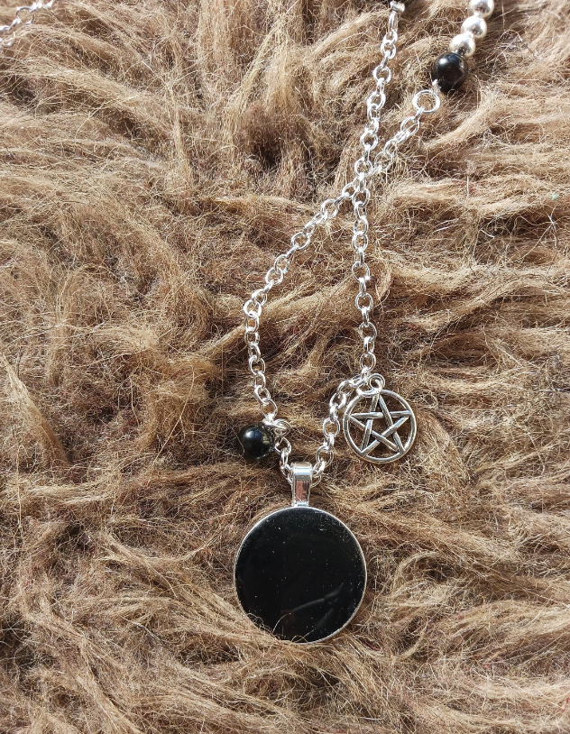 Mini Scrying Mirror Necklace
