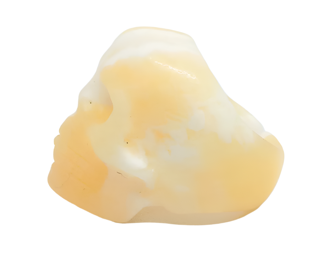 Yellow Calcite Crystal Skull Ring