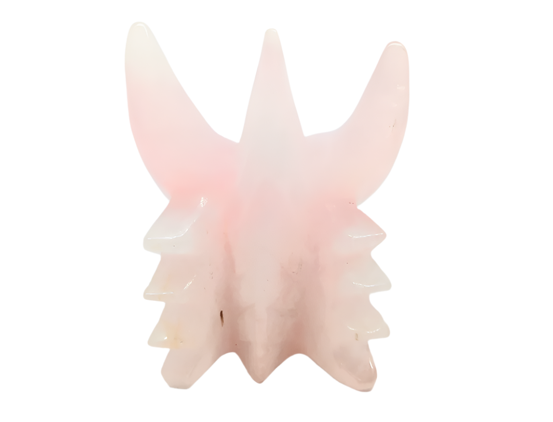 3.2lbs Rose Crystal Quartz Dragon Head