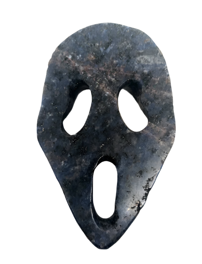 Sodalite Crystal Scary Ghost Face Carving