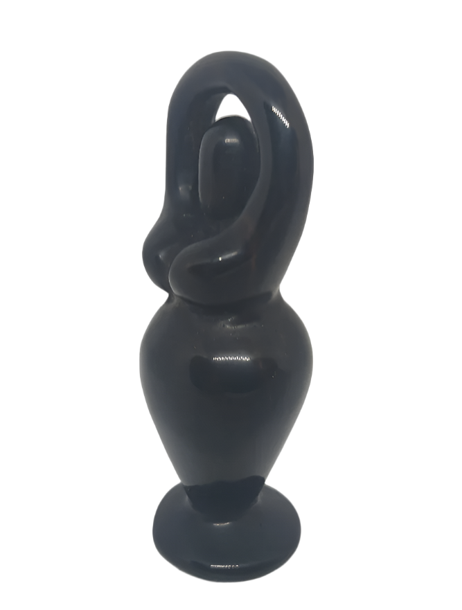Obsidian Crystal Fertility Goddess