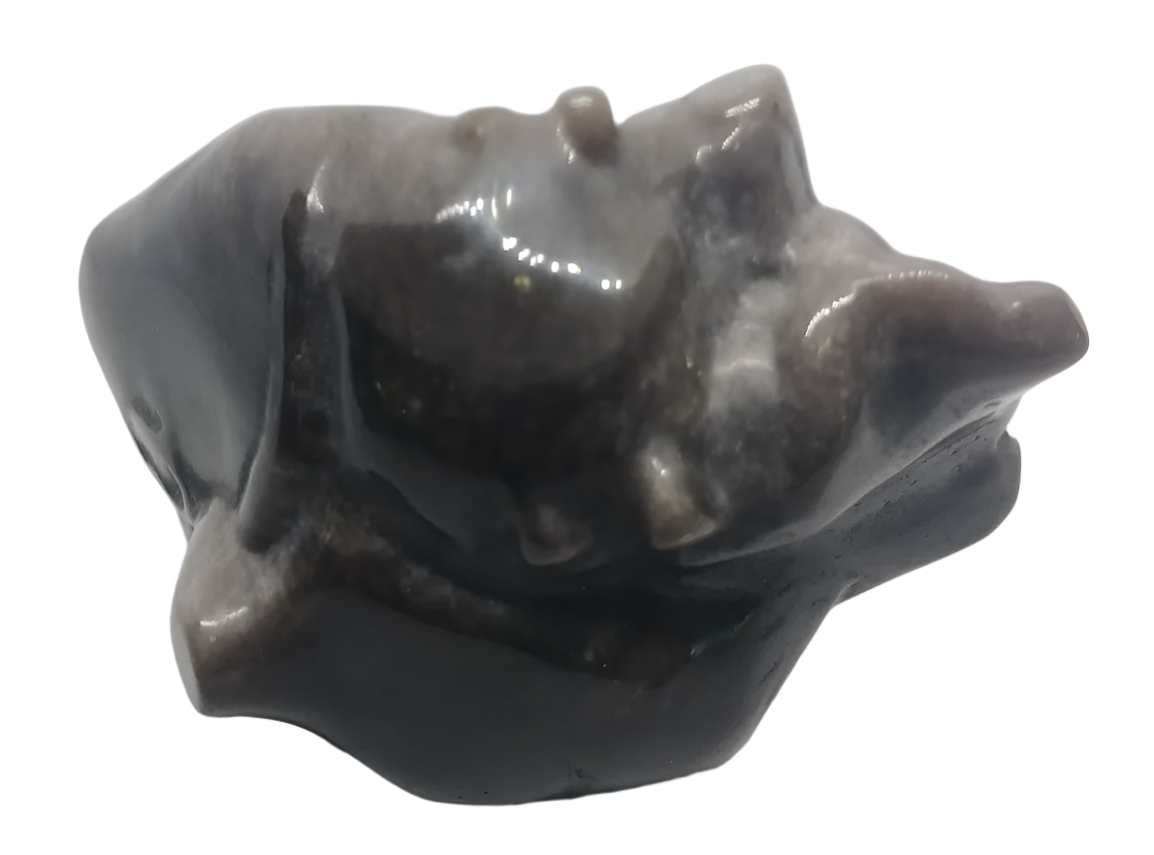 Silver Obsidian Crystal Human Heart