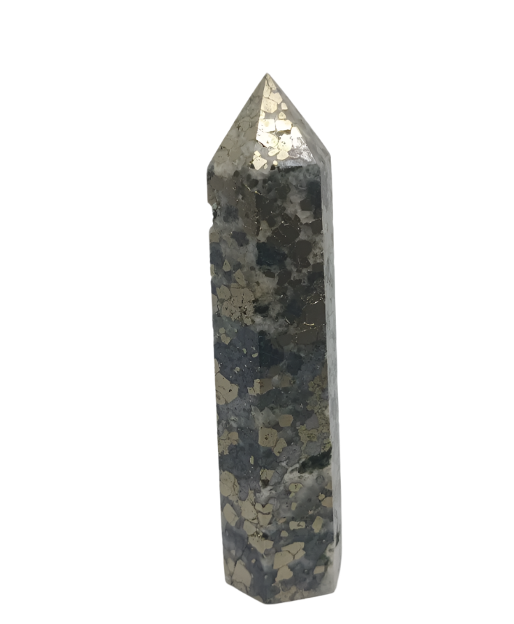 91G Pyrite and Agate Crystal Tower