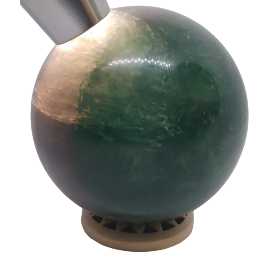 399G Colorful Fluorite Crystal with Mica Sphere