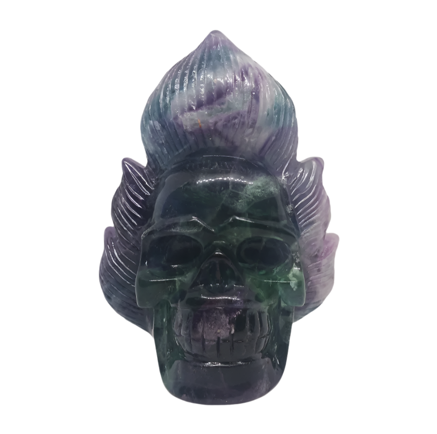 678G Fluorite Crystal Maple Leaf Skull