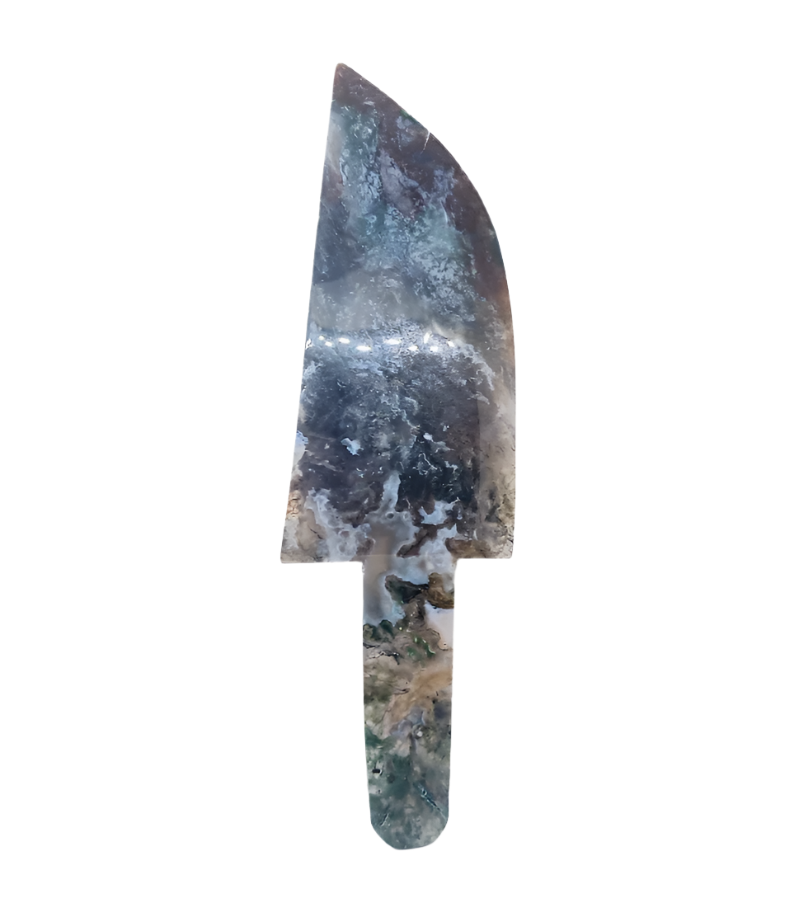 Moss Agate Crystal Athame