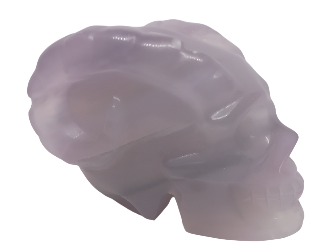 512G Fluorite Crystal Horned Skull