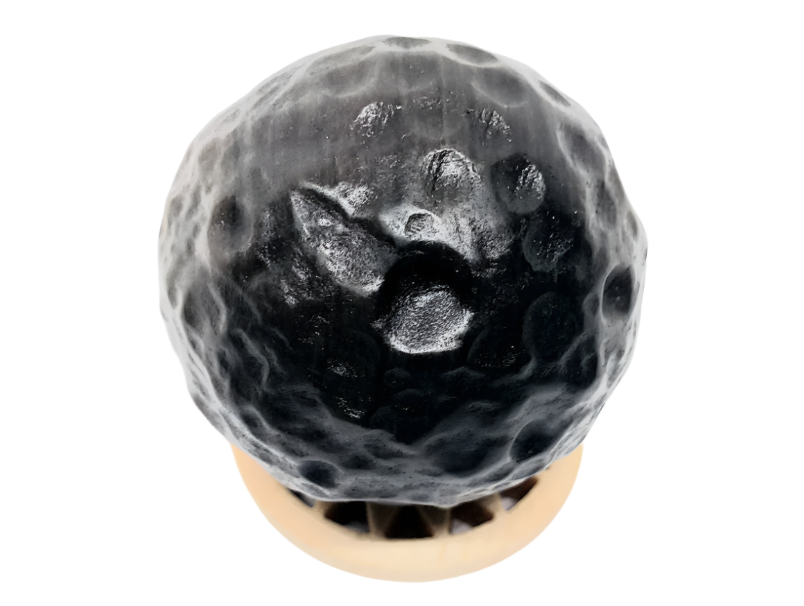 Silver Obsidian Moon Carving