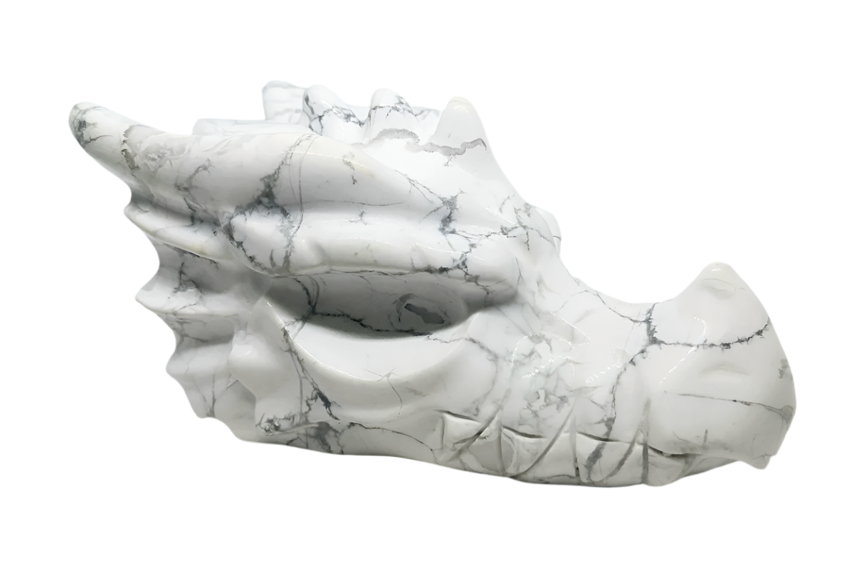546G Howlite Crystal Dragon Head