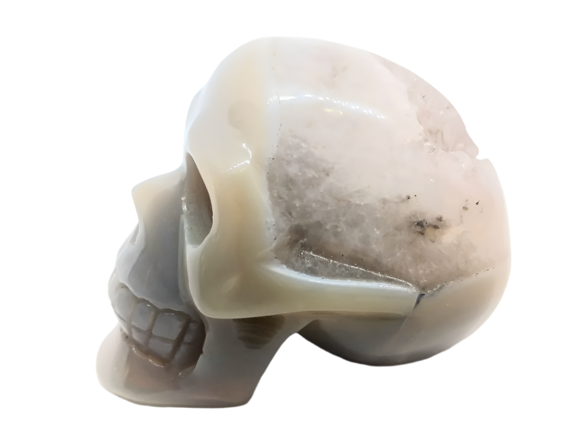 315G Druzy Agate Crystal Skull