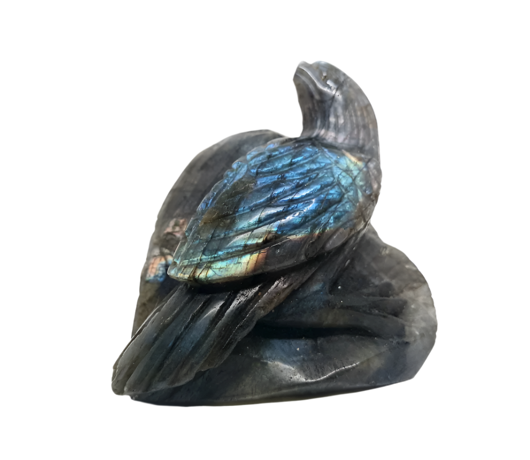 313G Labradorite Crystal Bird Carving