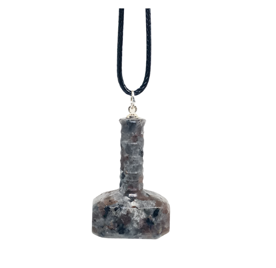 Yooperlite Crystal Mjölnir Pendant Necklace