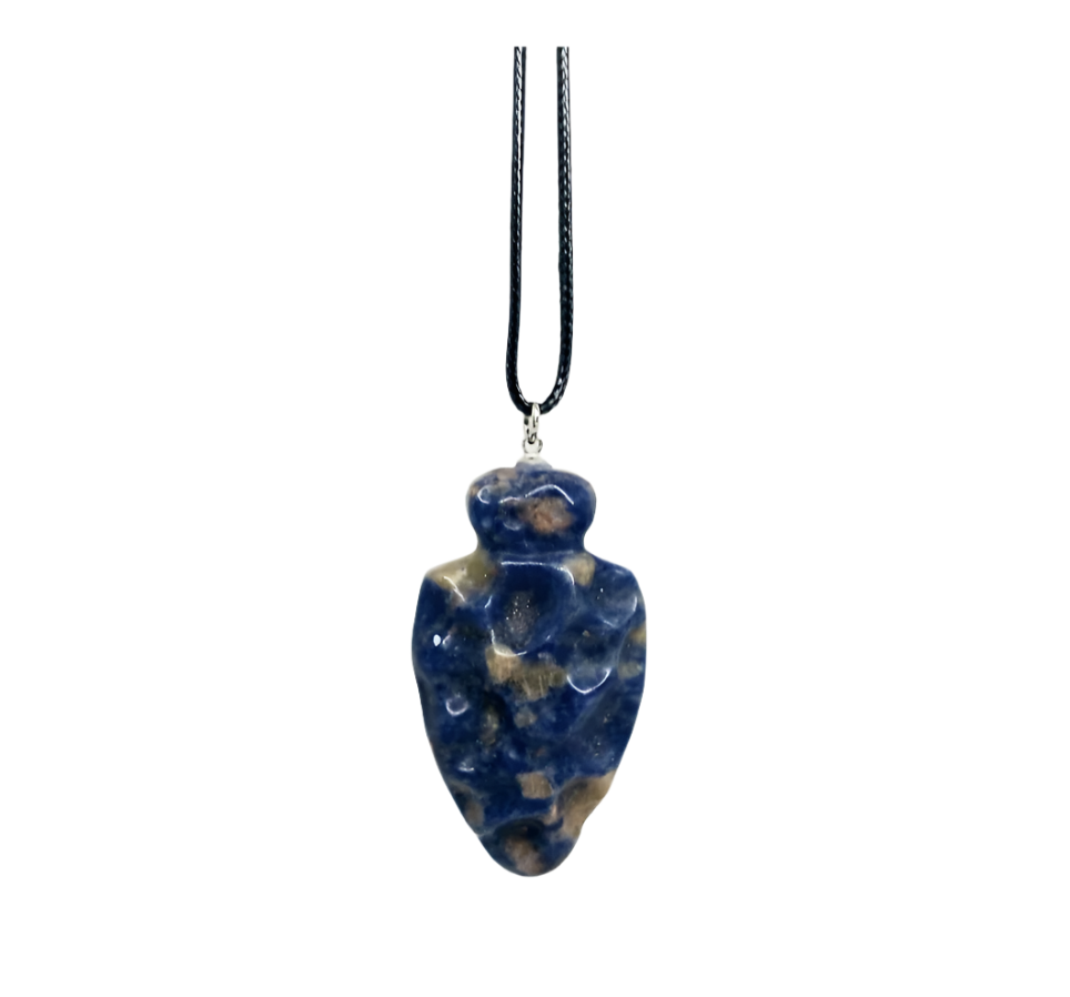 Sodalite Crystal Fleinn Arrowhead Pendant Necklace